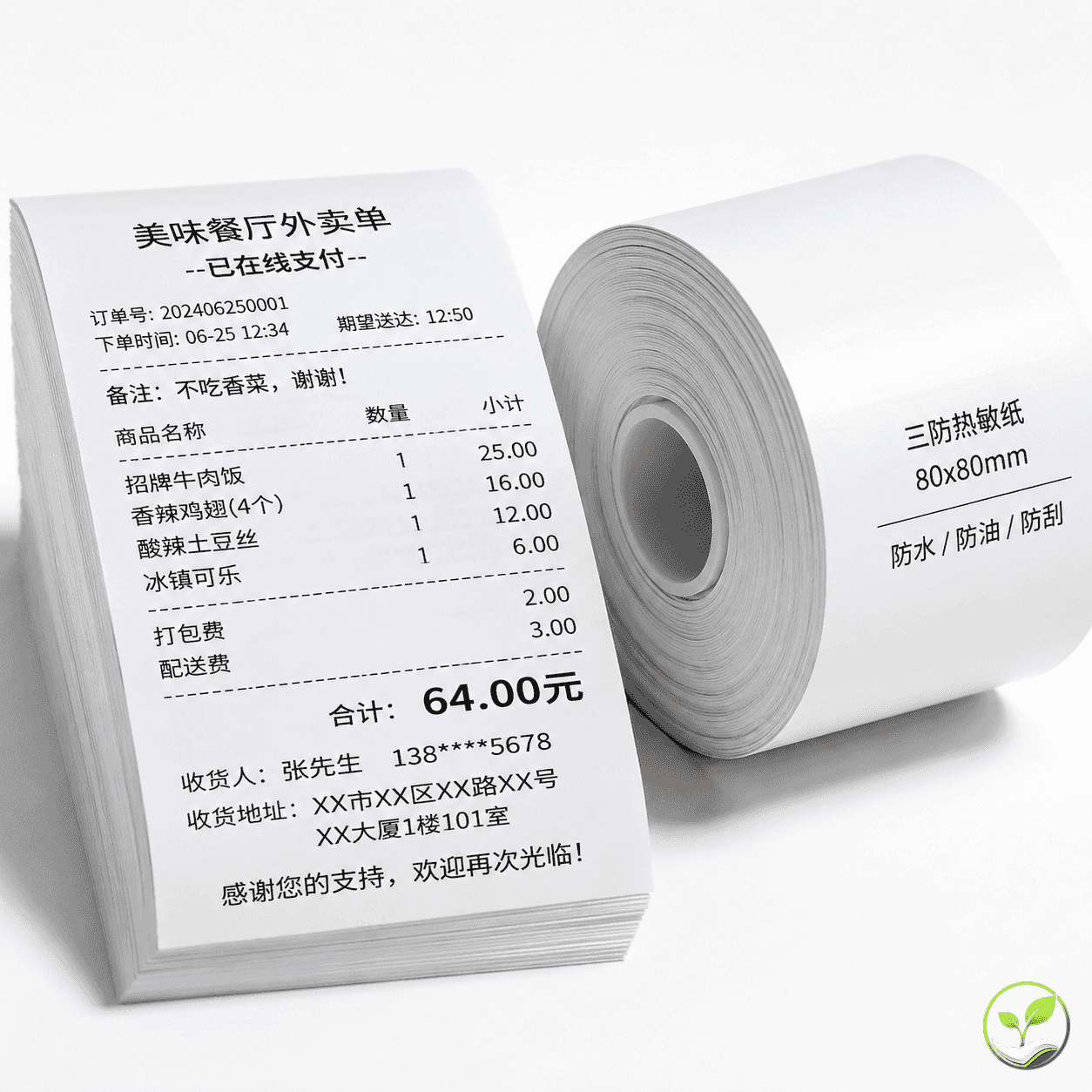 餐饮外卖三防热敏纸怎么选？防油防水实战鉴别指南