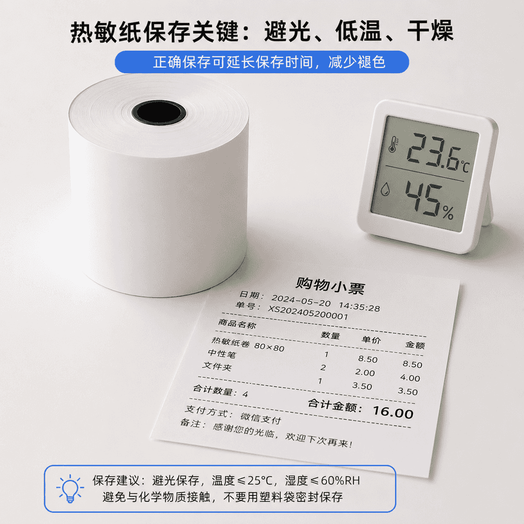 热敏纸保存多久会褪色？影响显色时间的关键因素解析