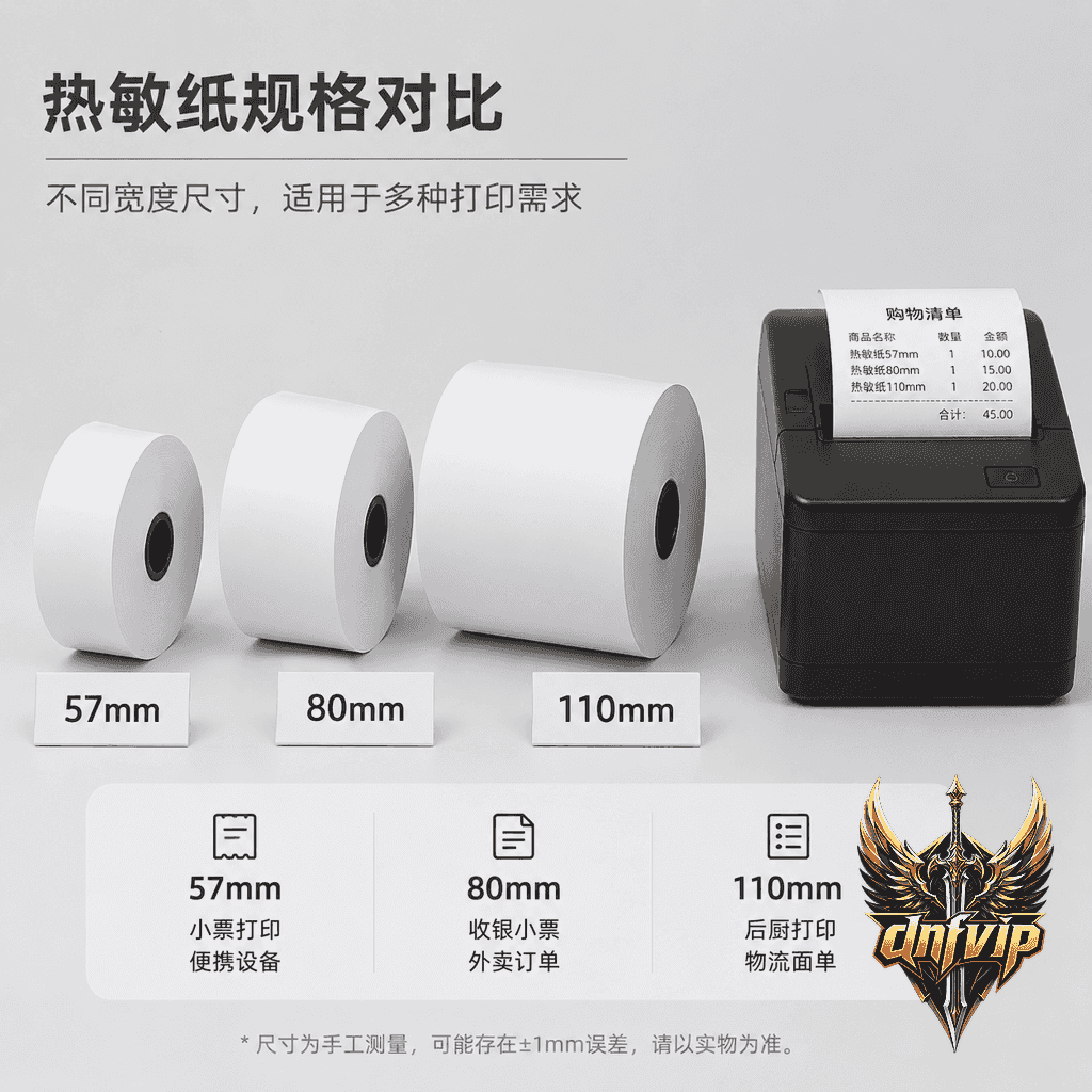 热敏纸规格怎么选？57mm、80mm、110mm 常见尺寸对比