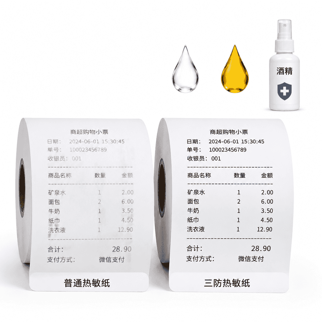 三防热敏纸适合哪些场景？防水防油防酒精性能与采购指南